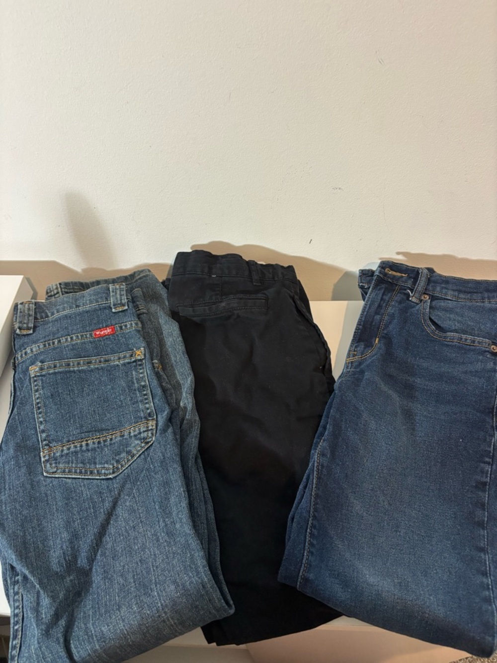Bundle of 3 Boys Youth Size 12 Jeans Pants Wranglers Old Navy Place